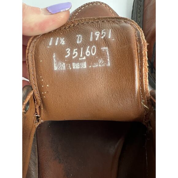 Allen Edmonds Brown Leather Lace Up Loafer Oxford Men’s Size 11.5D - Picture 11 of 11